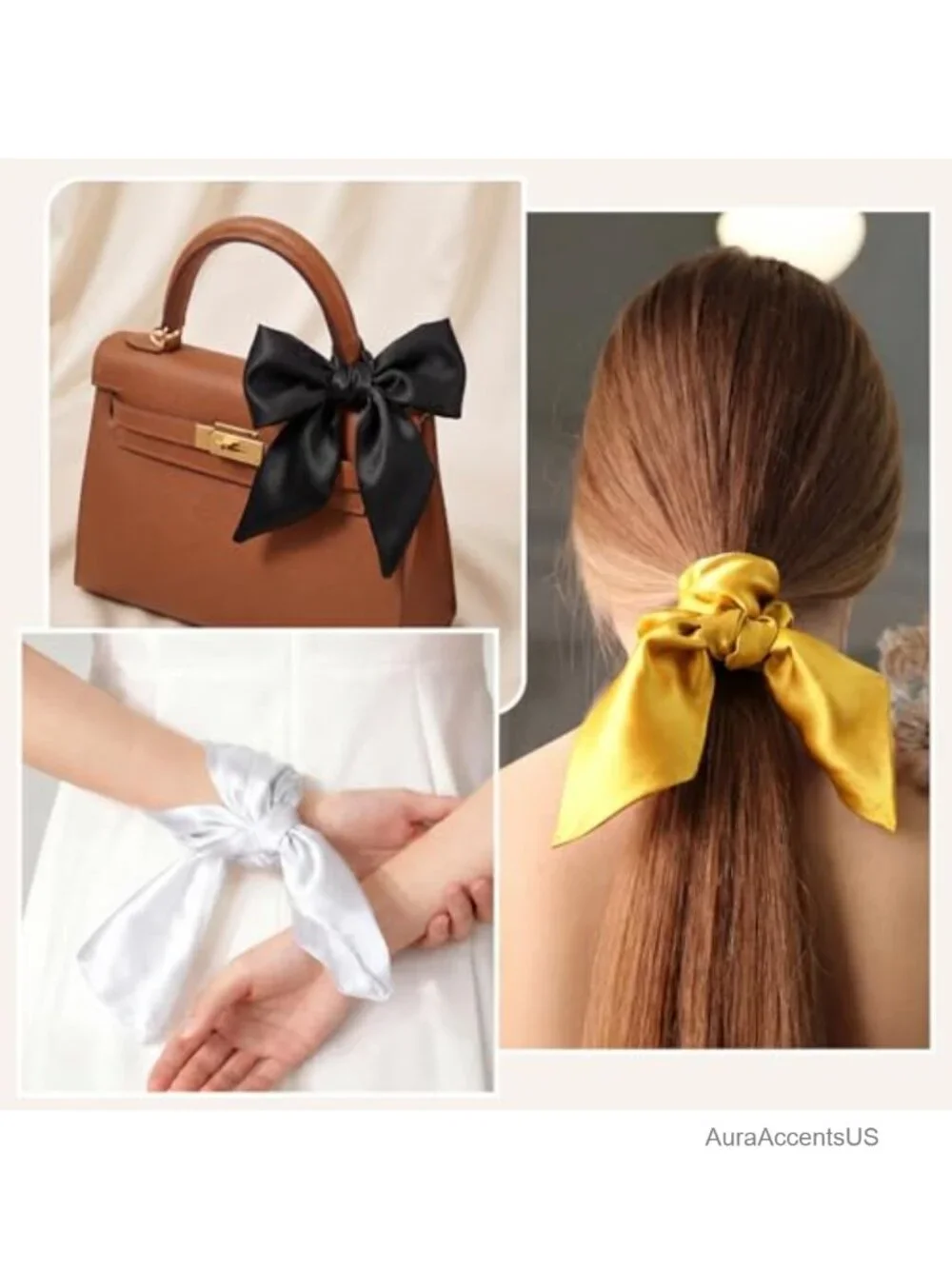 Silk Feeling Scarf Square Wrap Neck Scarf Lightweight Bandana